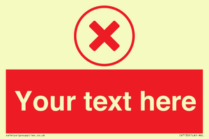 Custom red background, red cross in circle sign